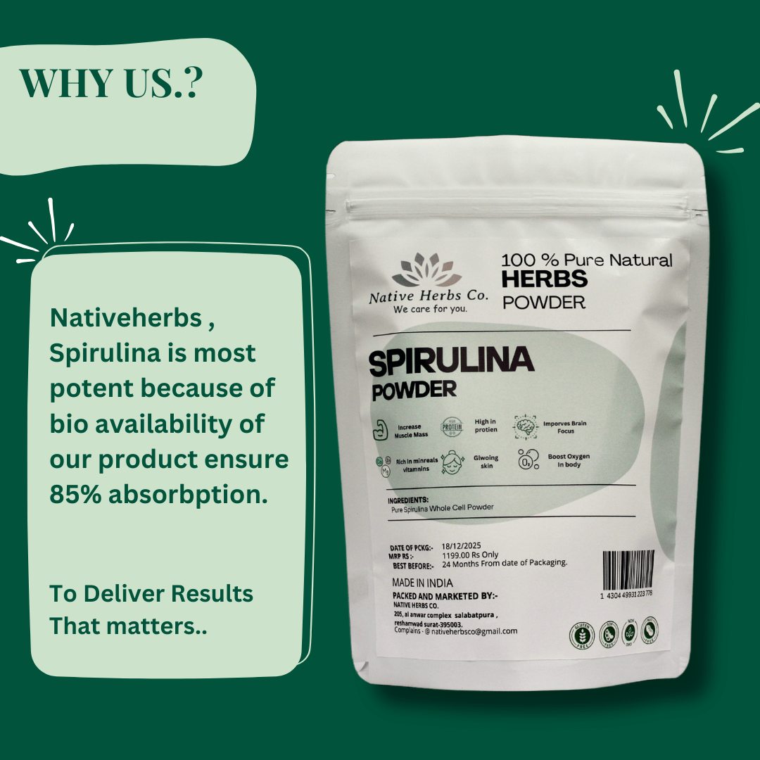 NATIVE HERBS SPIRULINA POWDER - 200gm