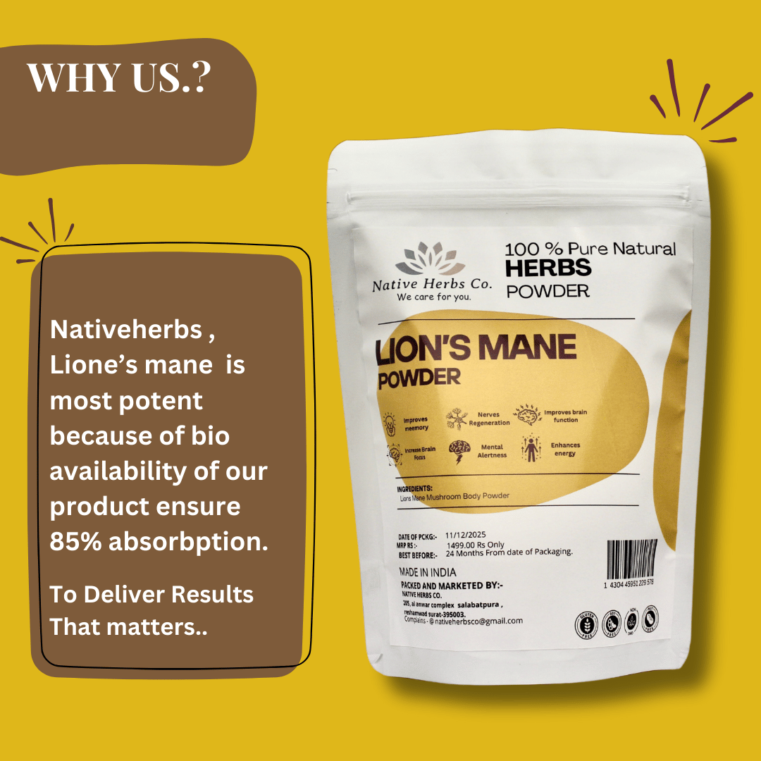 NATIVE HERBS LIONE's MANE MUSHROOM  POWDER - 200gm