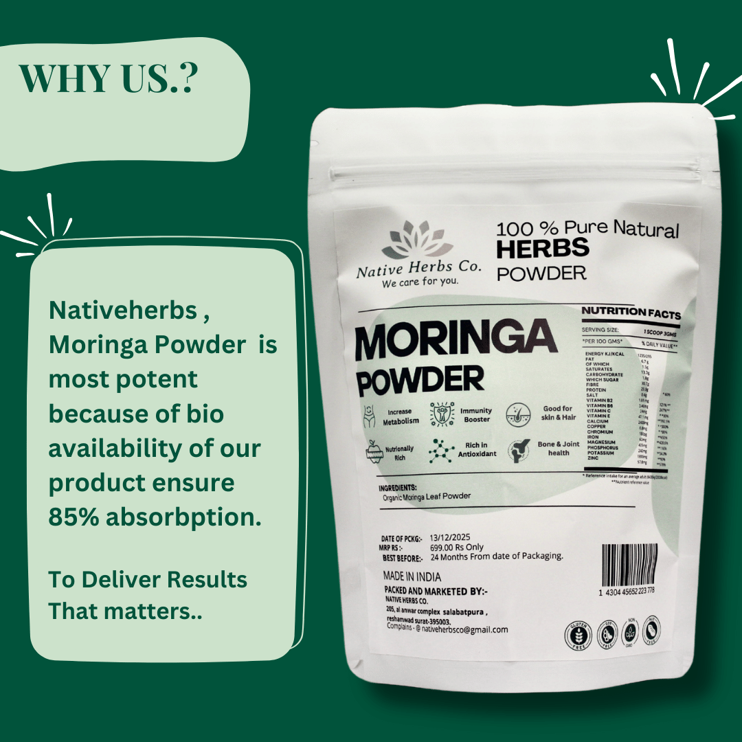 NATIVE HERBS SUPERLEAF MORINGA POWDER - 200gm