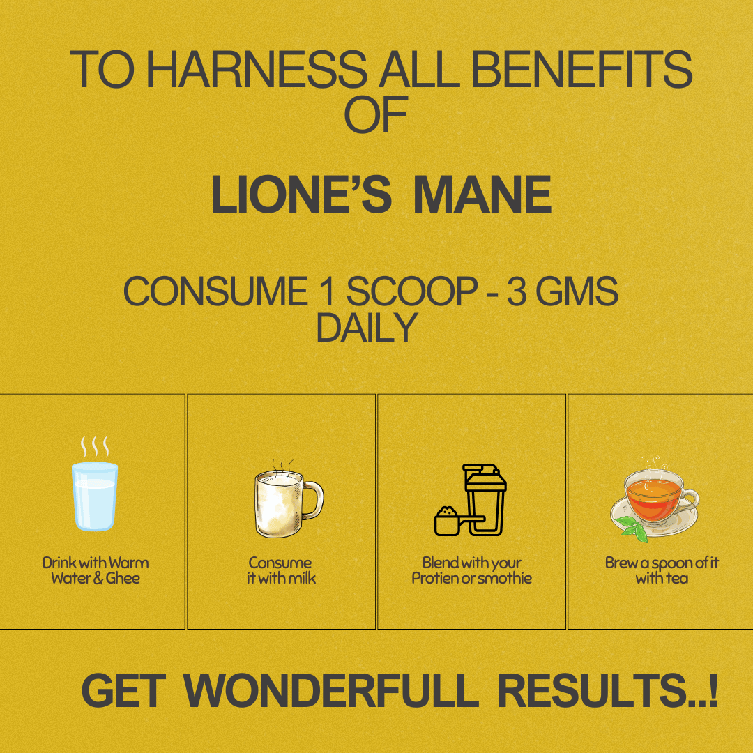 NATIVE HERBS LIONE's MANE MUSHROOM  POWDER - 200gm