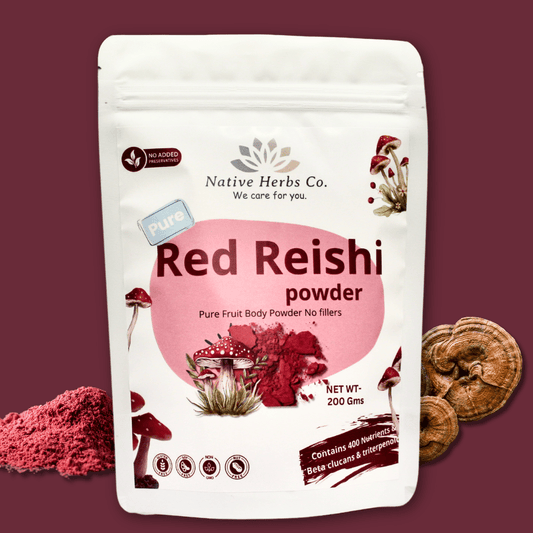 NATIVE HERBS RED REISHI MUSHROOM  POWDER - 200gm