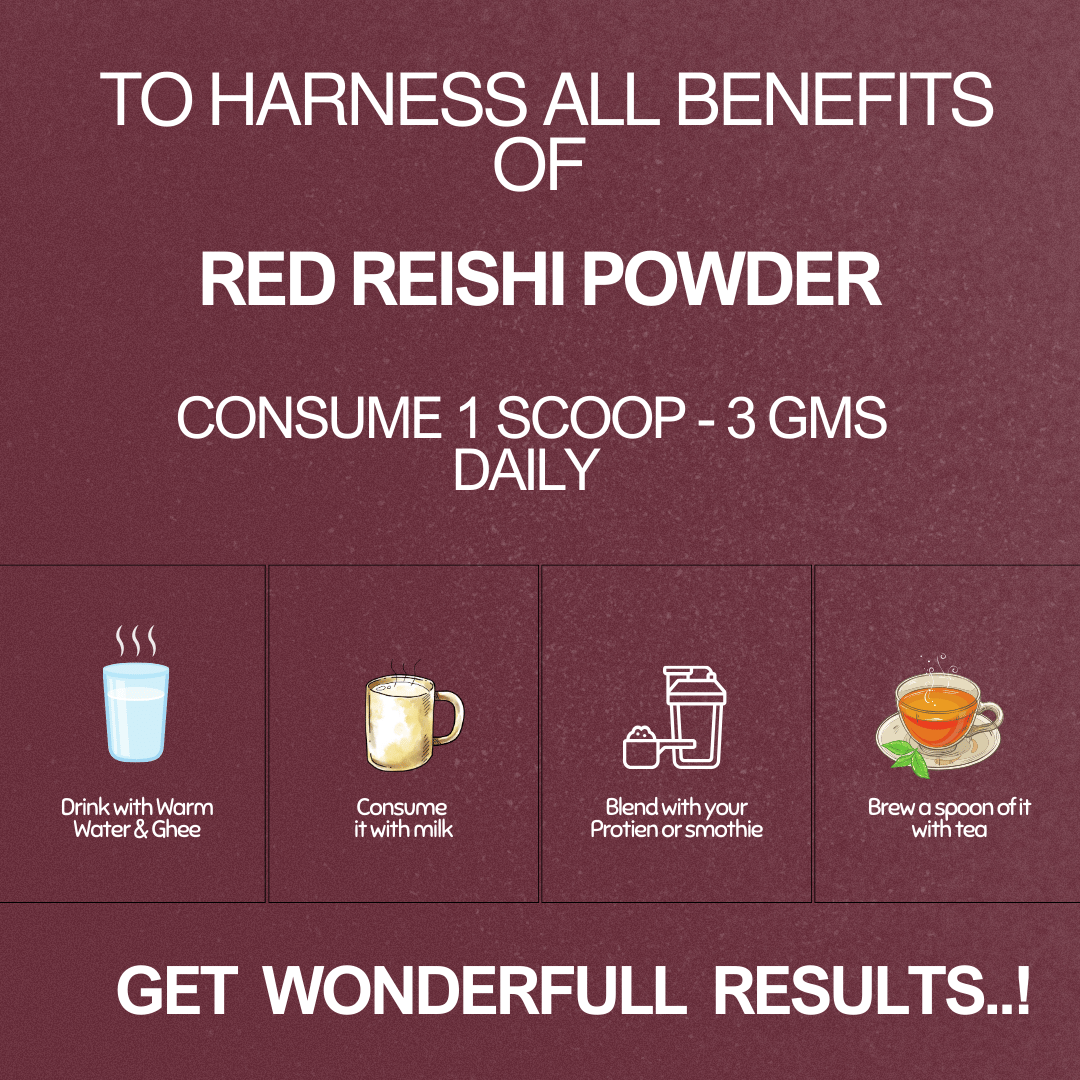 NATIVE HERBS RED REISHI MUSHROOM  POWDER - 200gm